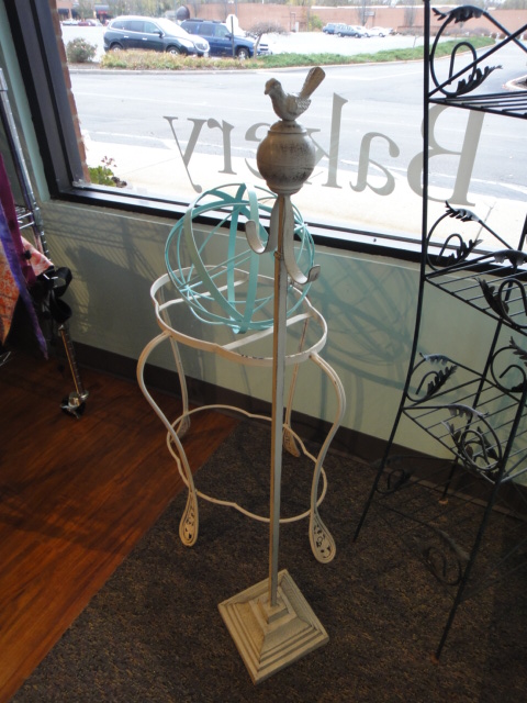 Four Vintage Plant Stands and A Display Stand