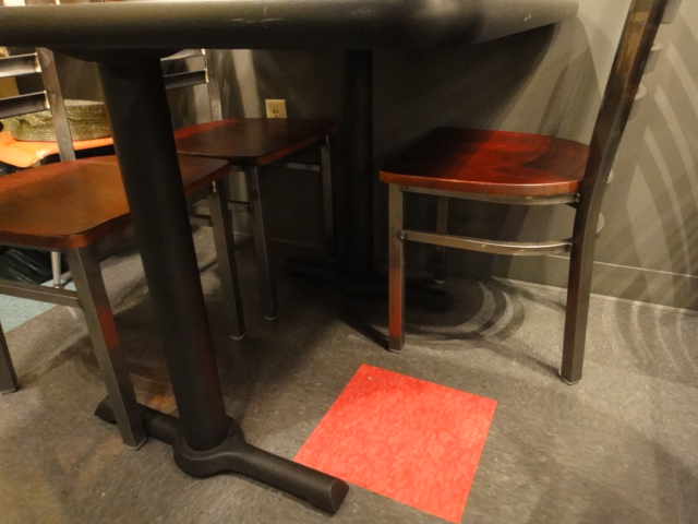 Rectangle Laminate Covered Wood and Metal Table and Four Chairs