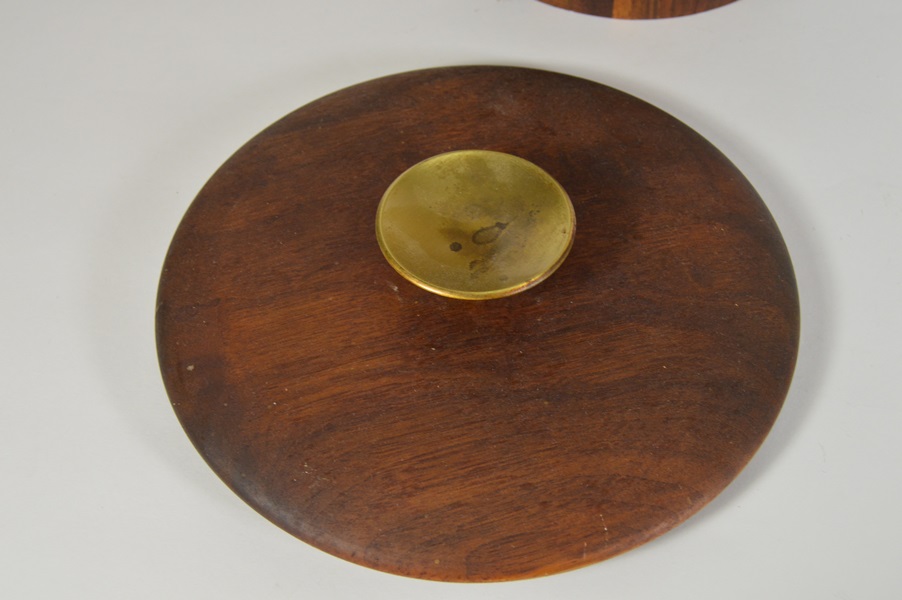 Mid Century Modern Vermillion Walnut Ice Bucket