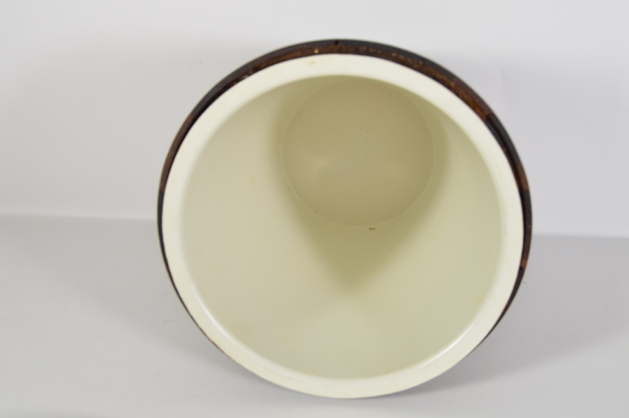 Mid Century Modern Vermillion Walnut Ice Bucket