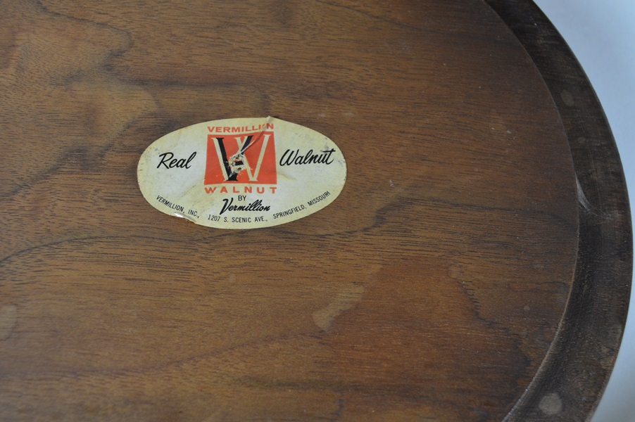 Mid Century Modern Vermillion Walnut Ice Bucket