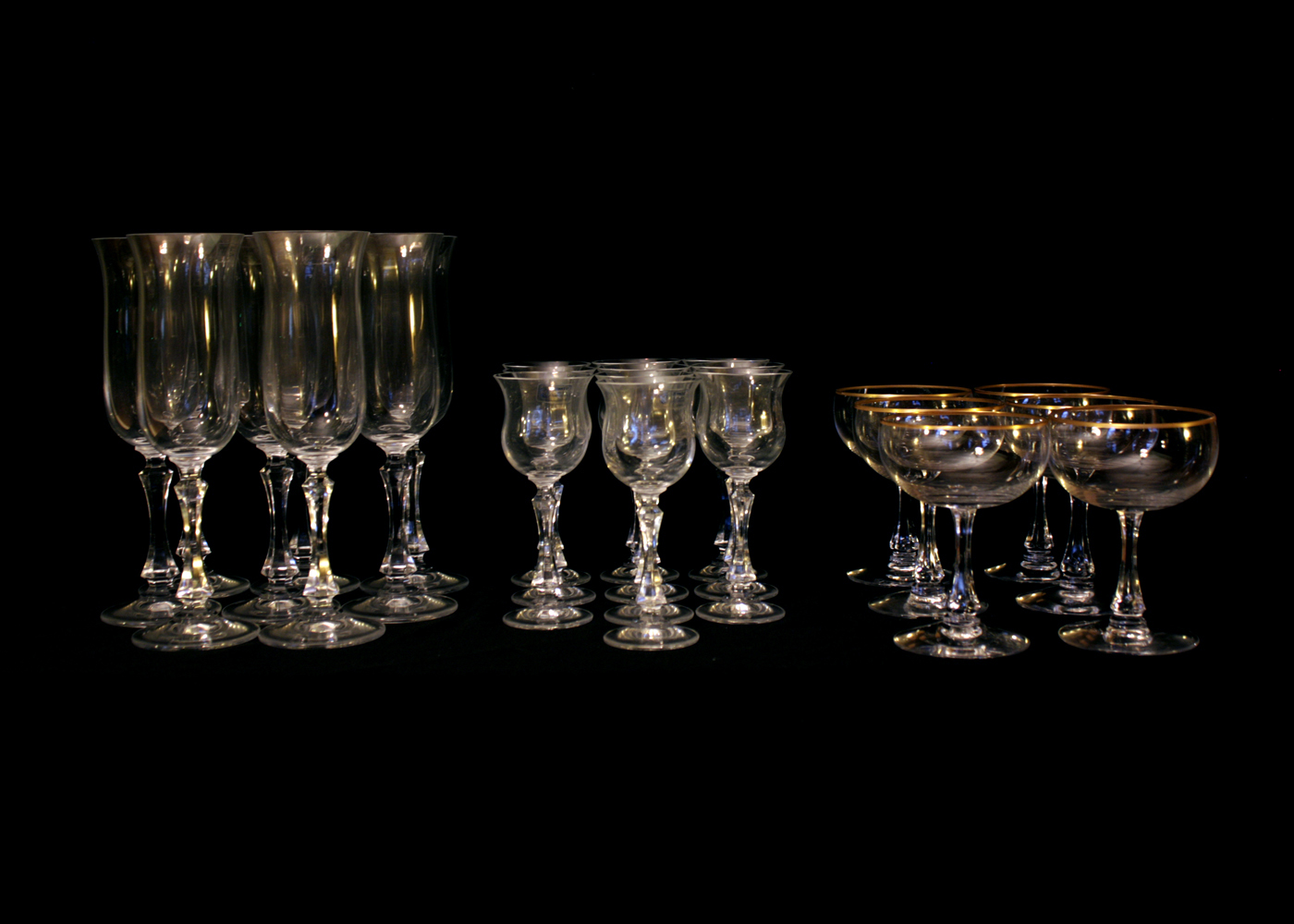 Towle Crystal Fluted Champaign and Assorted Glasses