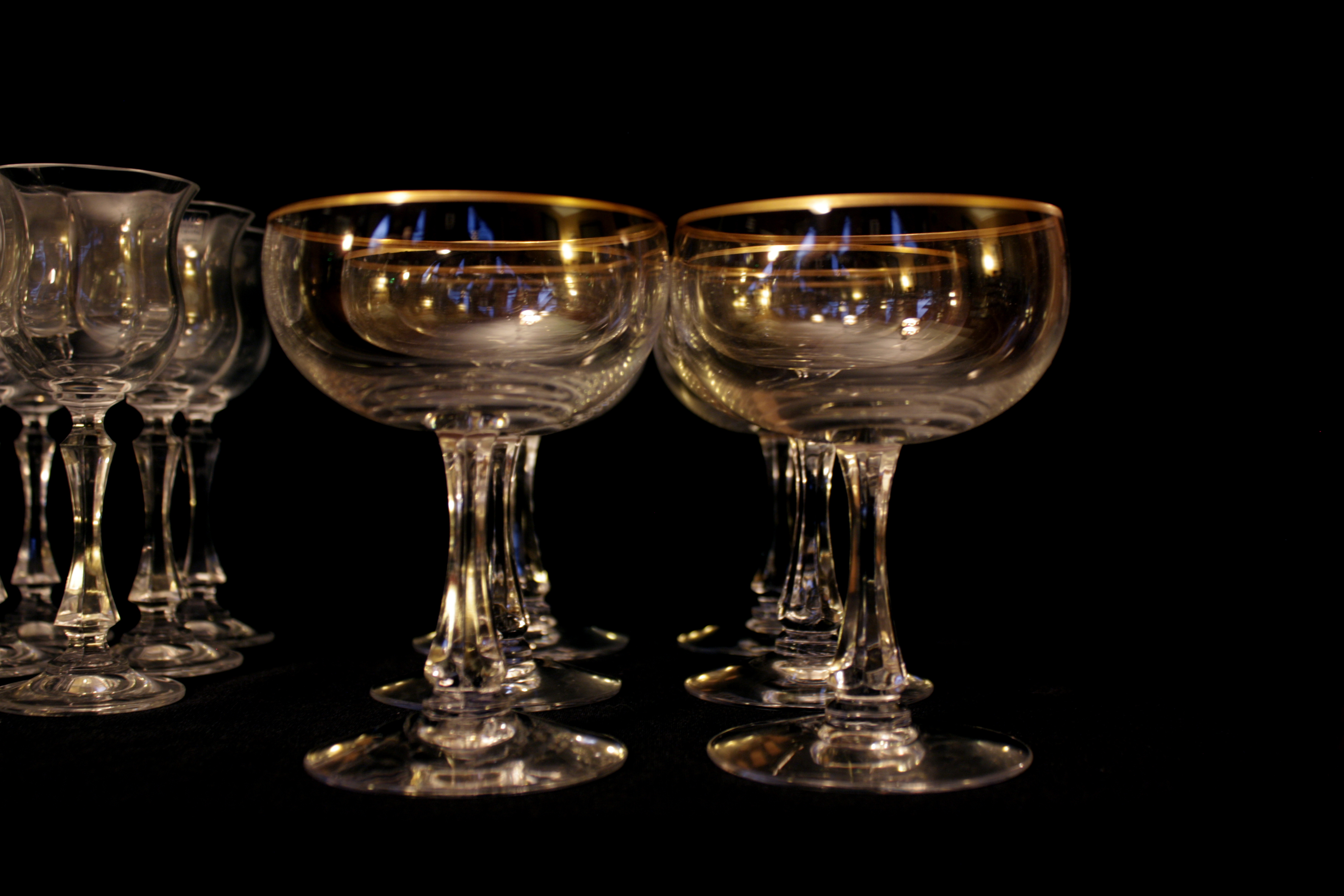 Towle Crystal Fluted Champaign and Assorted Glasses