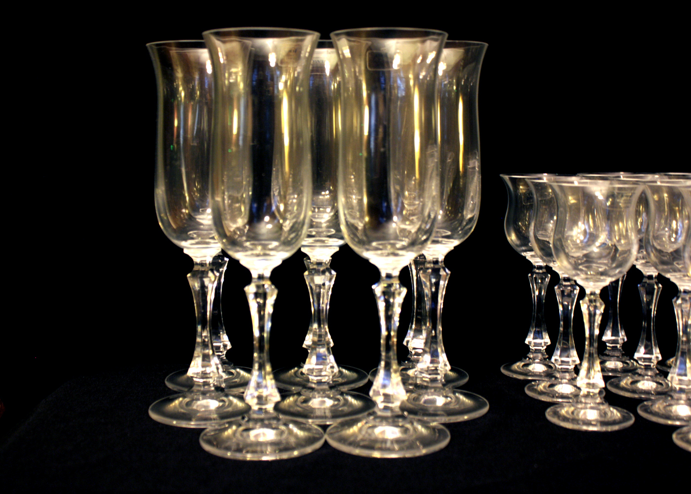 Towle Crystal Fluted Champaign and Assorted Glasses