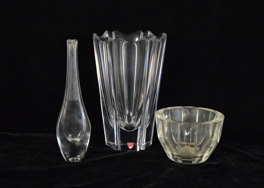 Three Pieces of European Clear Crystal