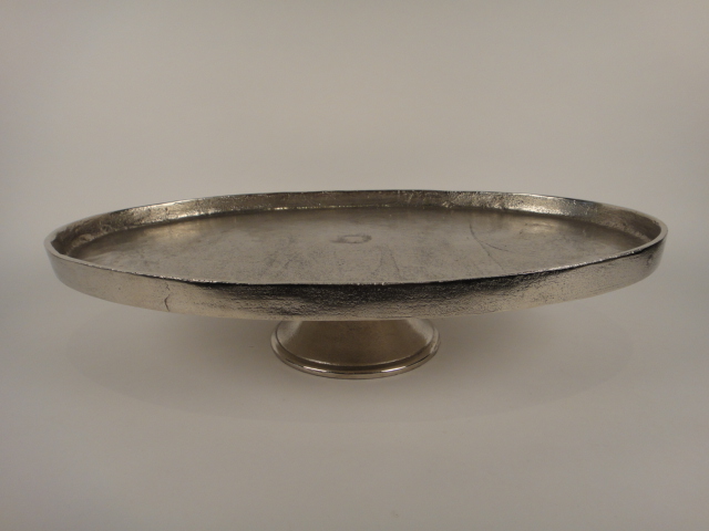 Large Metal Silver Tone Compote Displaying 15 New Scarves