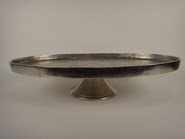 Large Metal Silver Tone Compote Displaying 15 New Scarves