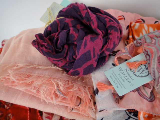 Large Metal Silver Tone Compote Displaying 15 New Scarves