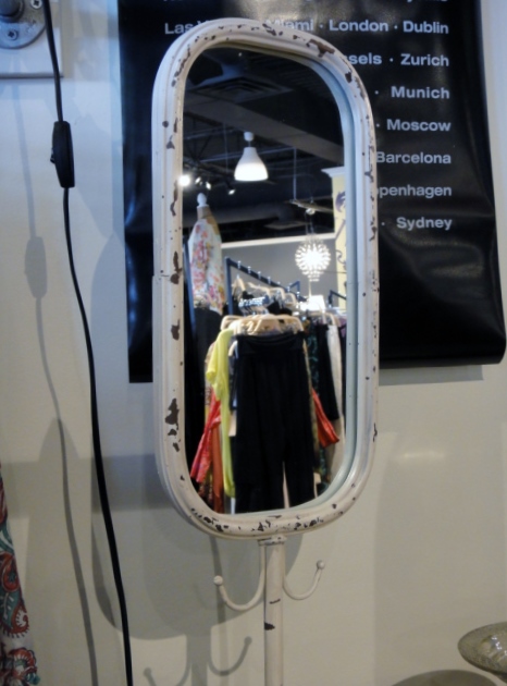 White Wrought Iron Standing Mirror, Jewelry Display Stands + More