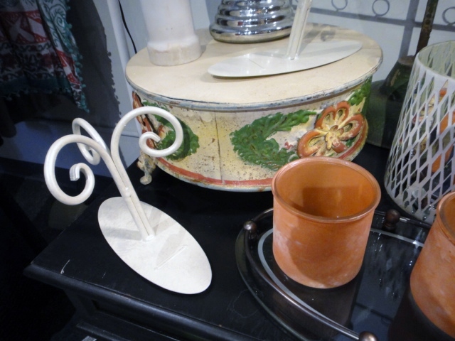 White Wrought Iron Standing Mirror, Jewelry Display Stands + More