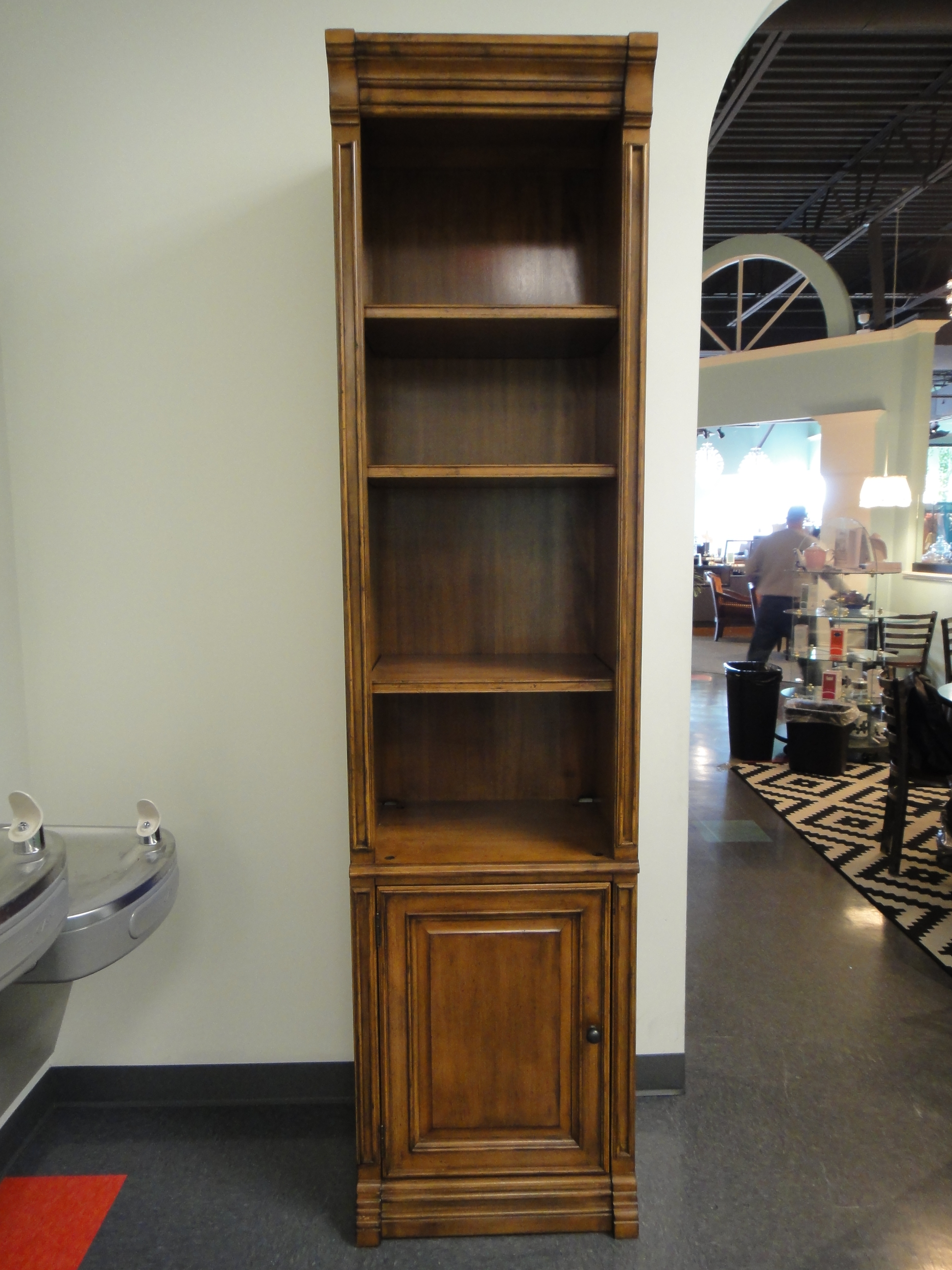 Tall Wood Veneer Curio Cabinet