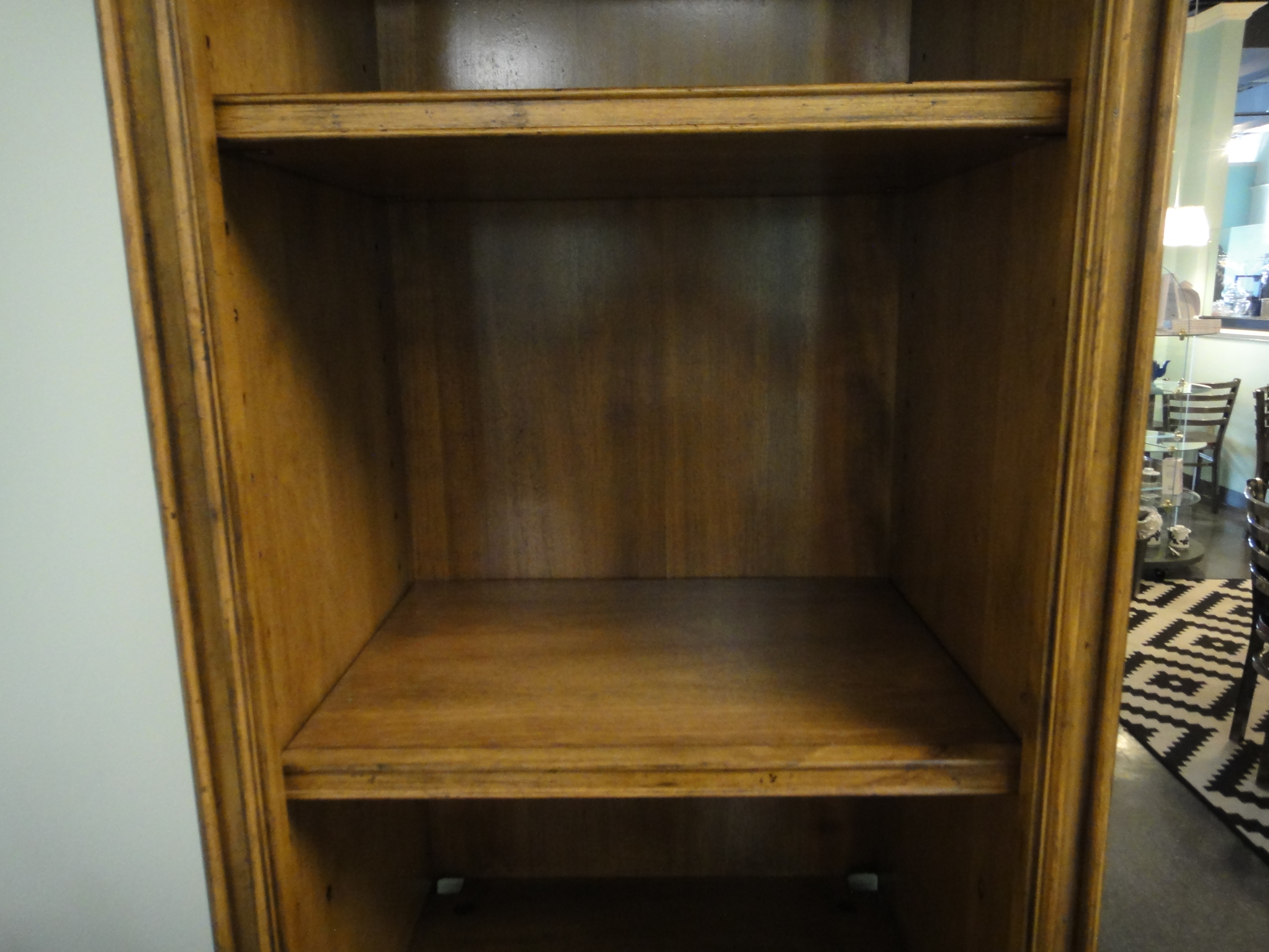 Tall Wood Veneer Curio Cabinet