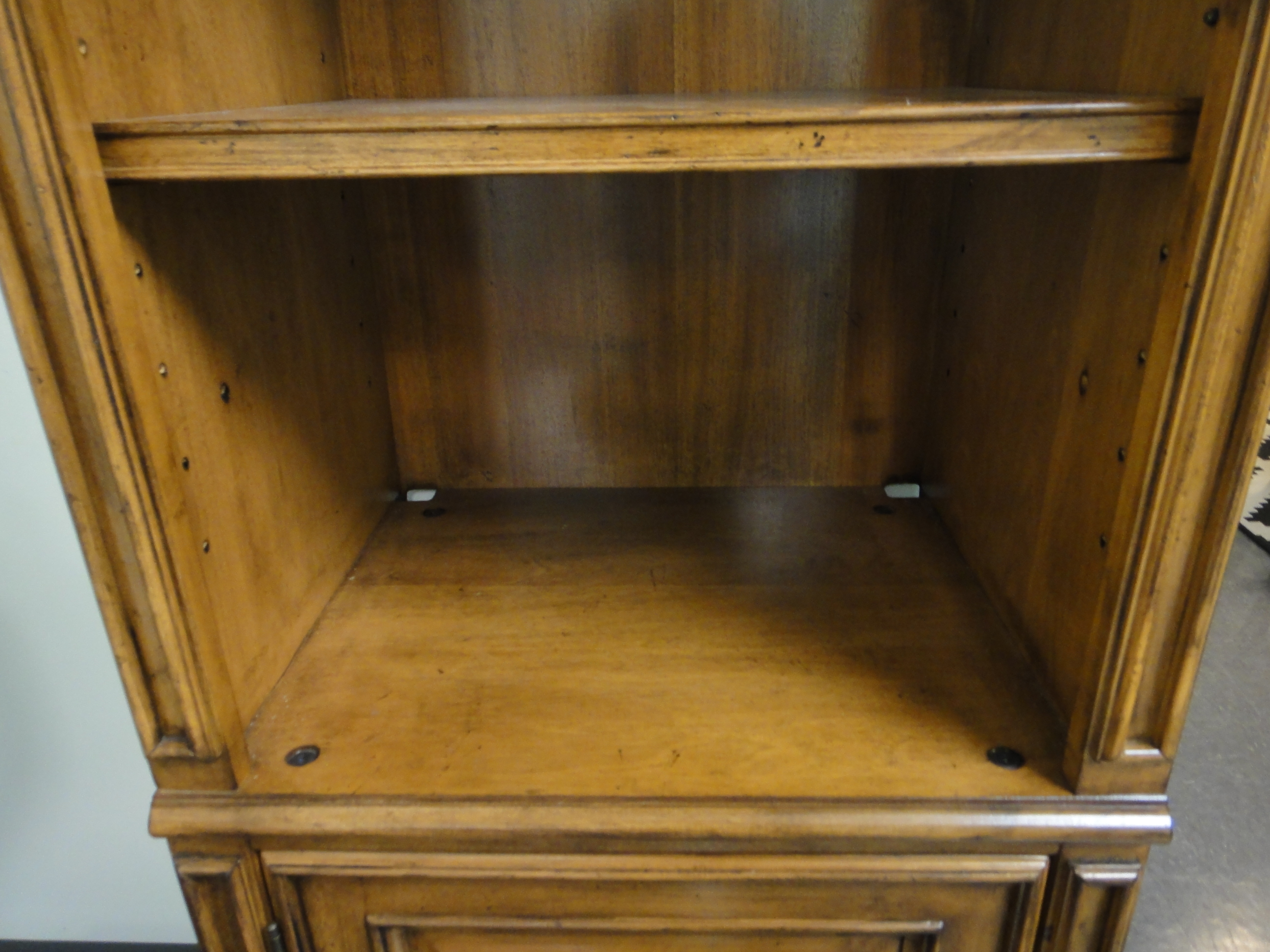 Tall Wood Veneer Curio Cabinet