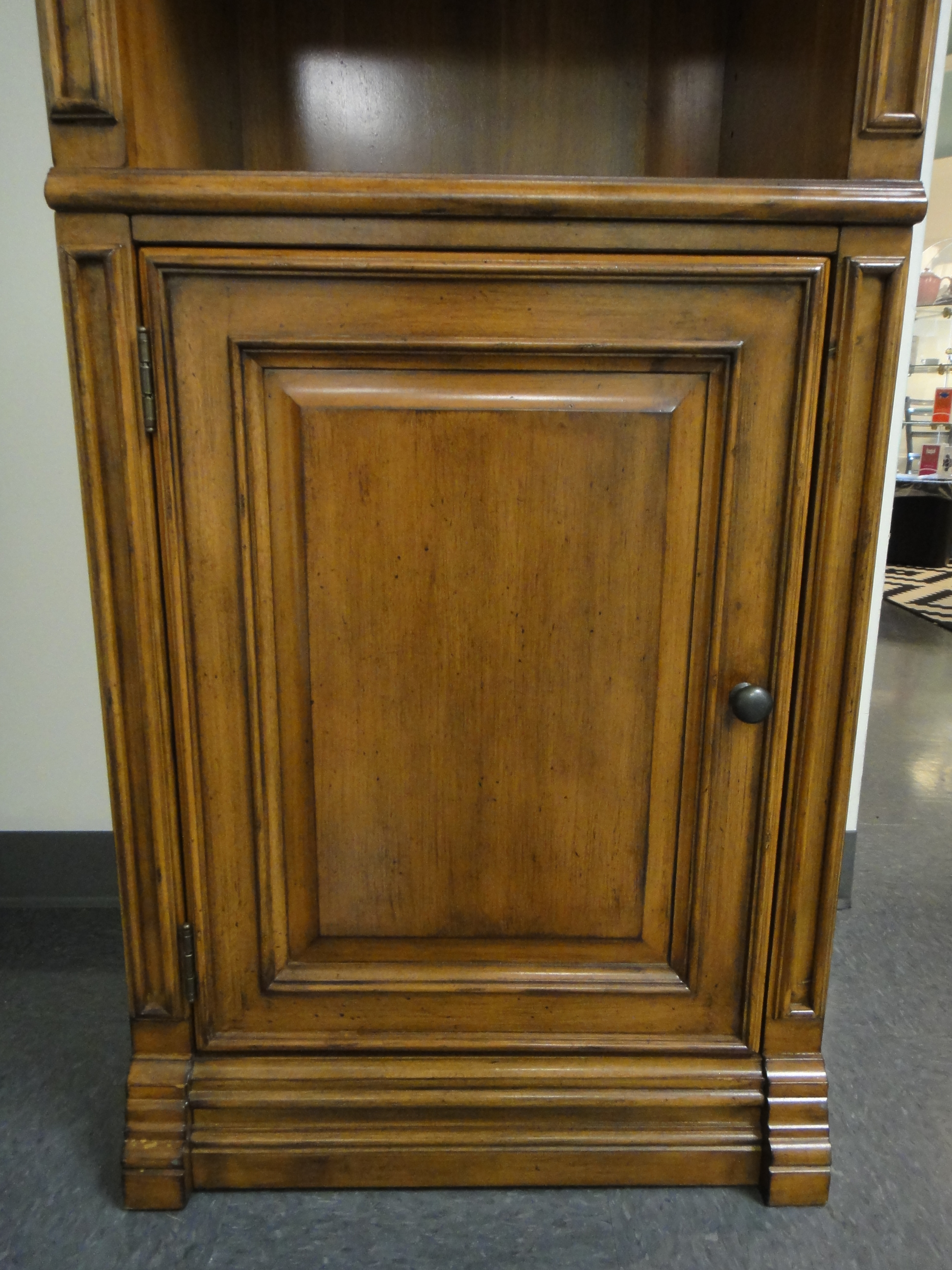 Tall Wood Veneer Curio Cabinet