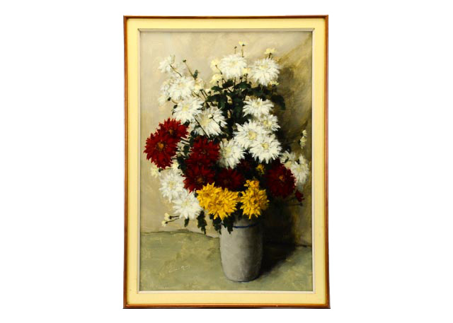 Oil Painting of Floral Still Life by C.M. Van Rooy