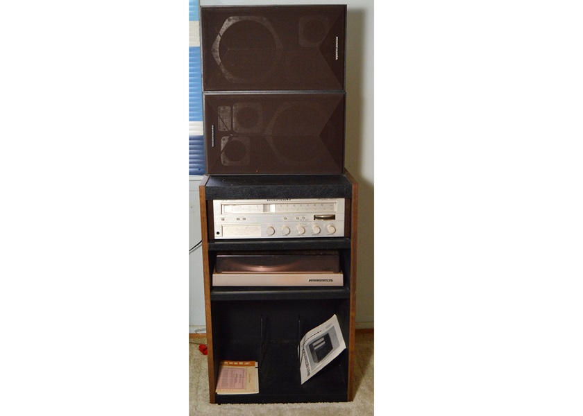 Vintage Stereo System and Cabinet