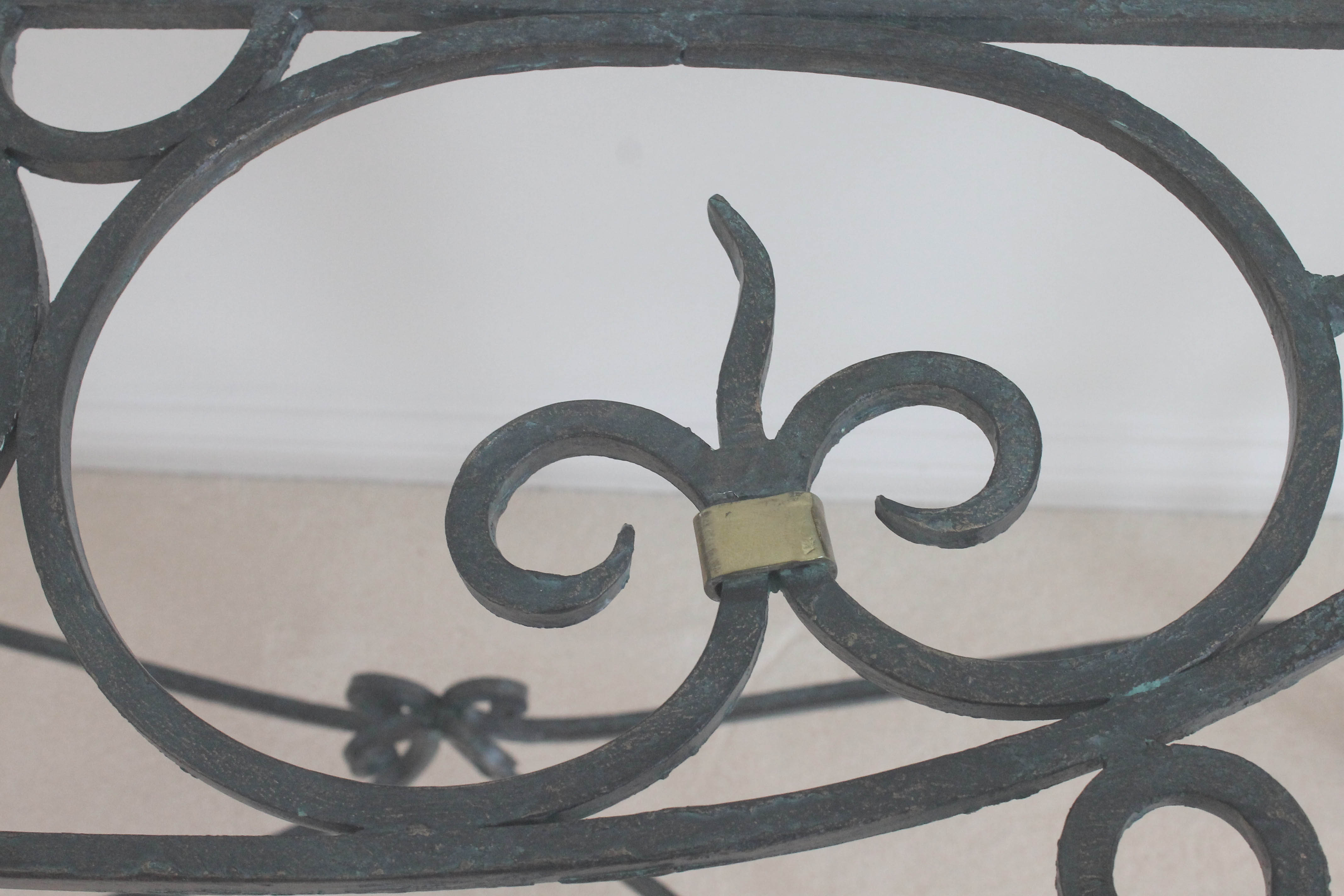 Wrought Iron Glass Top Sofa Table