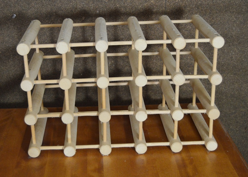 Table Top Wooden Dowel Wine Rack