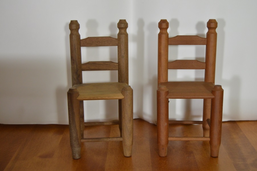 Doll Size Harvest Table and Four Chairs