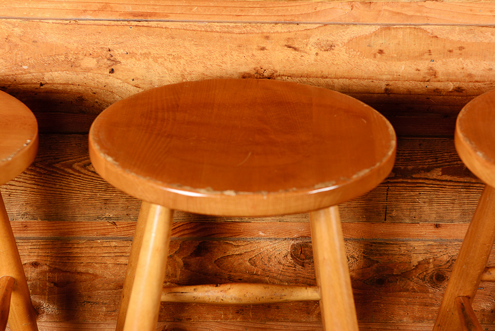 Four Wooden Bar Stools