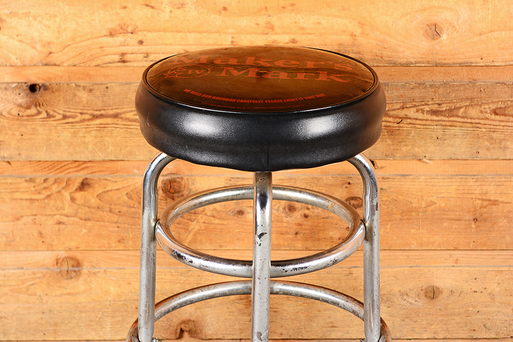 Maker's Mark Leather Bar Stools