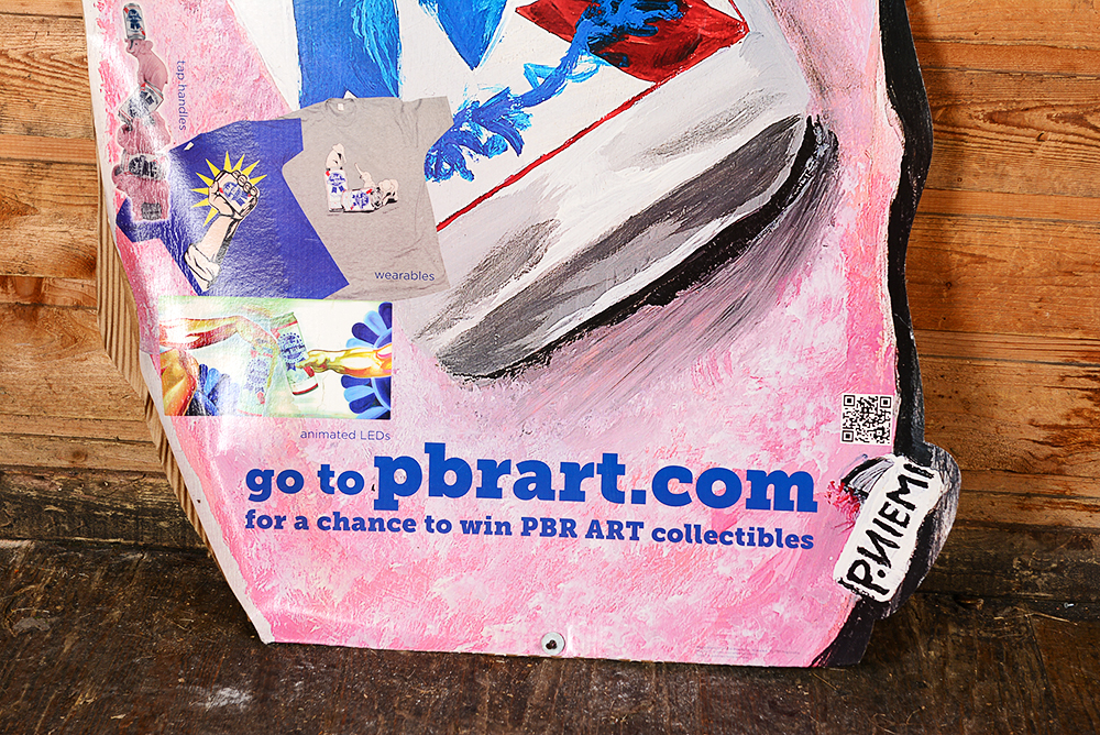 Pabst Blue Ribbon Pink Pig Cardboard Standee