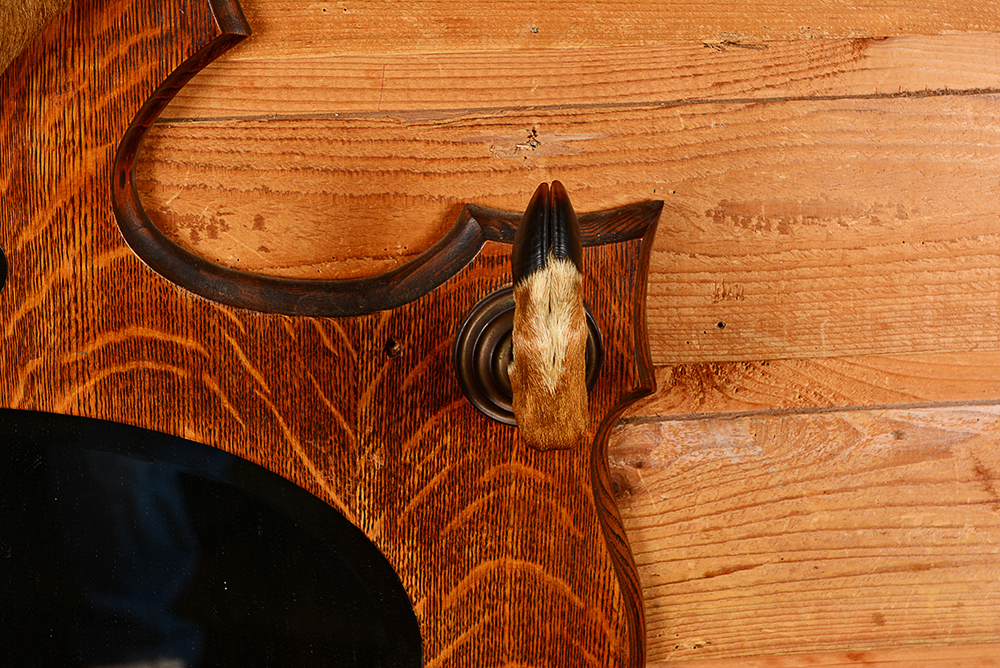 Taxidermy Nine Point Buck with Mirror and Coat Rack