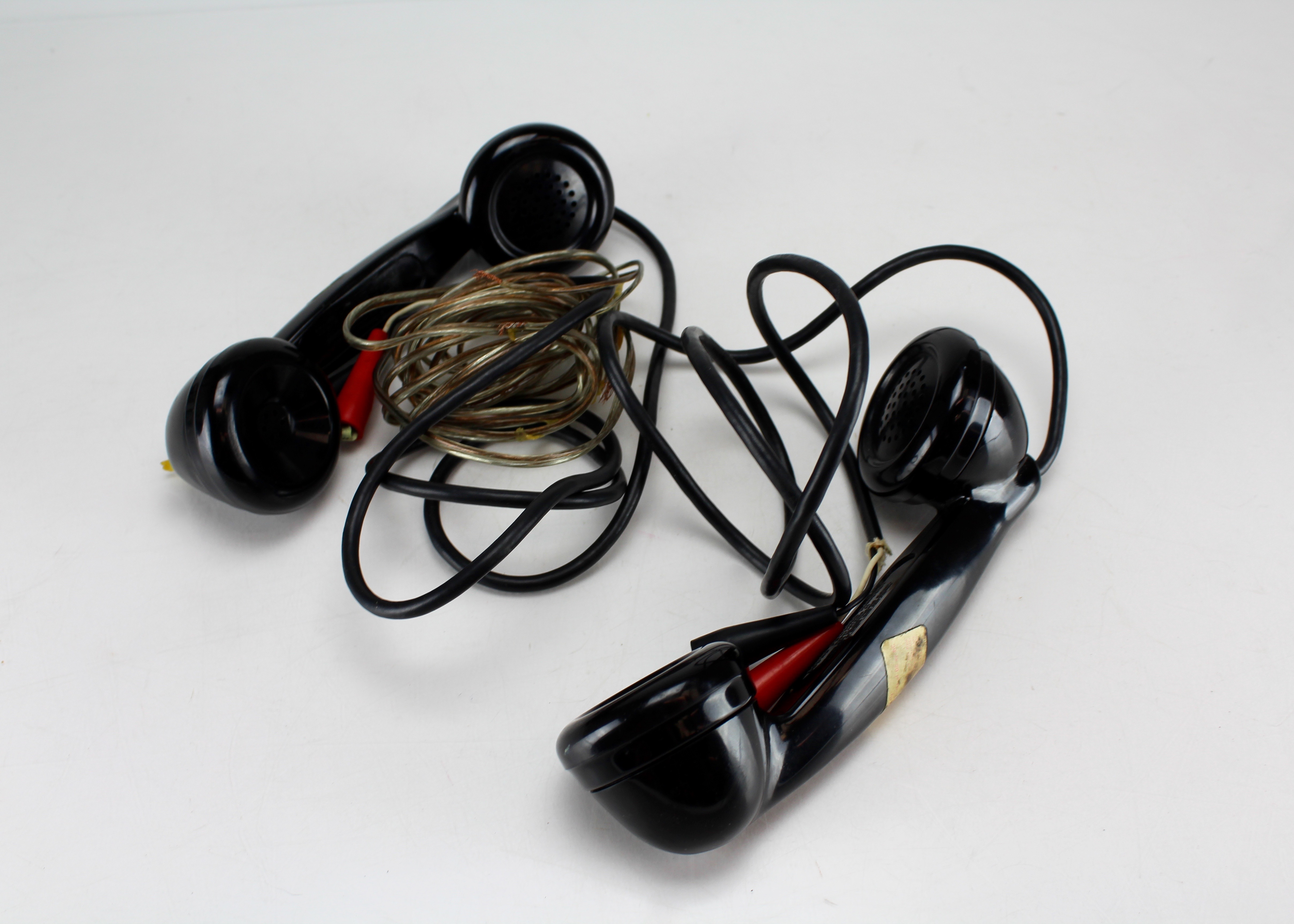 Twin Set of Vintage Wheeler Sound Powered Telephone Hansdset