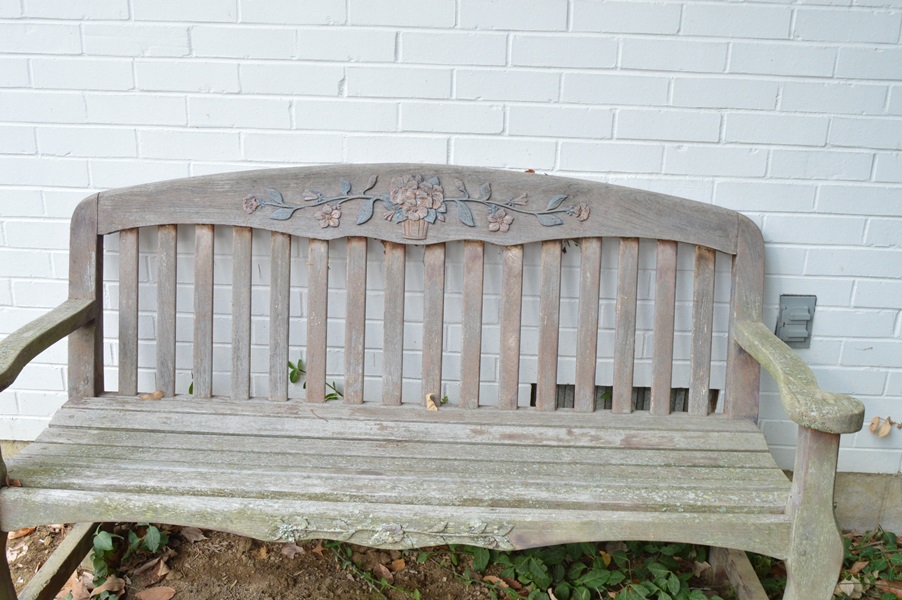 Wooden Slat Back Garden Bench