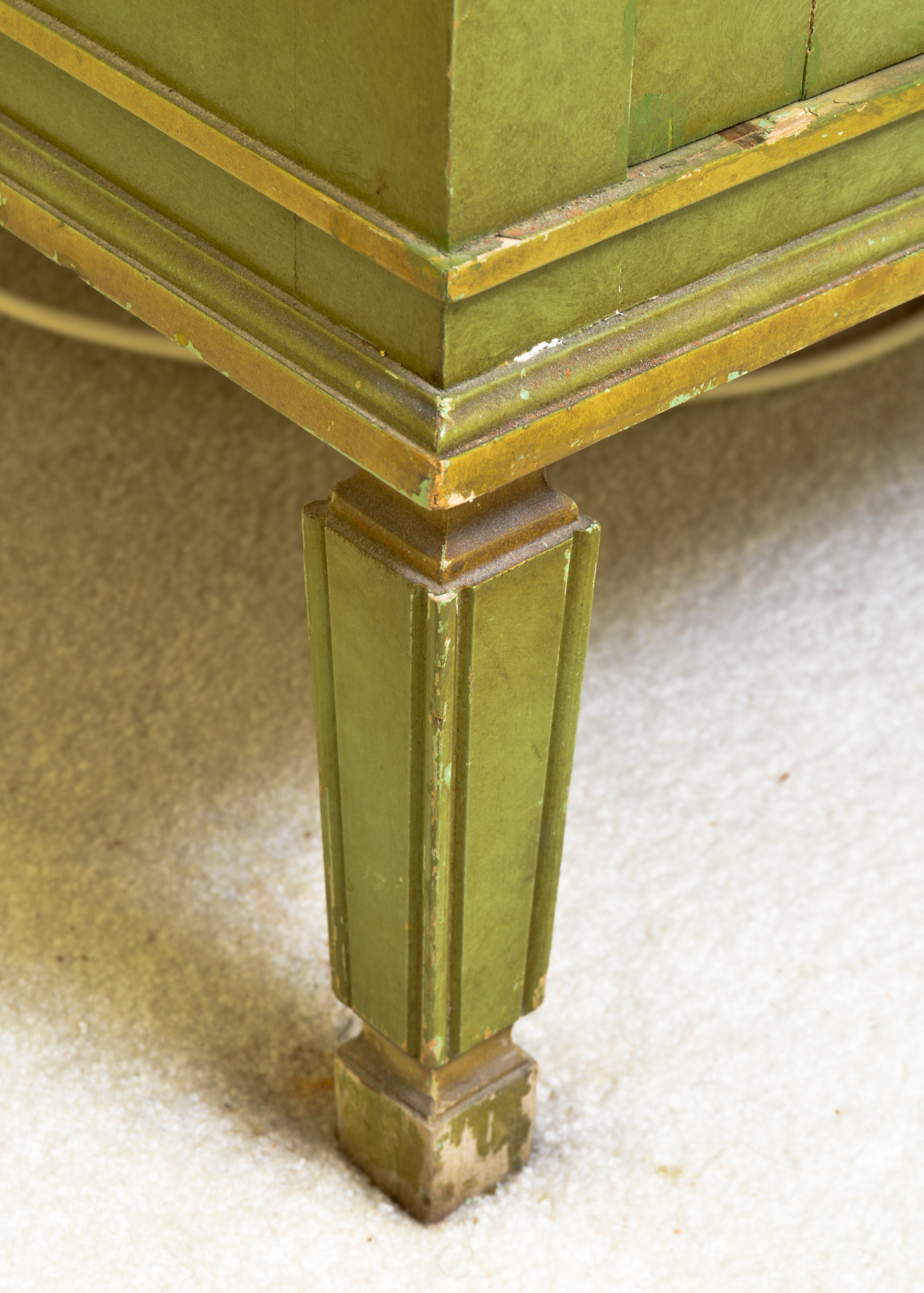 Green Painted Floral Wardrobe