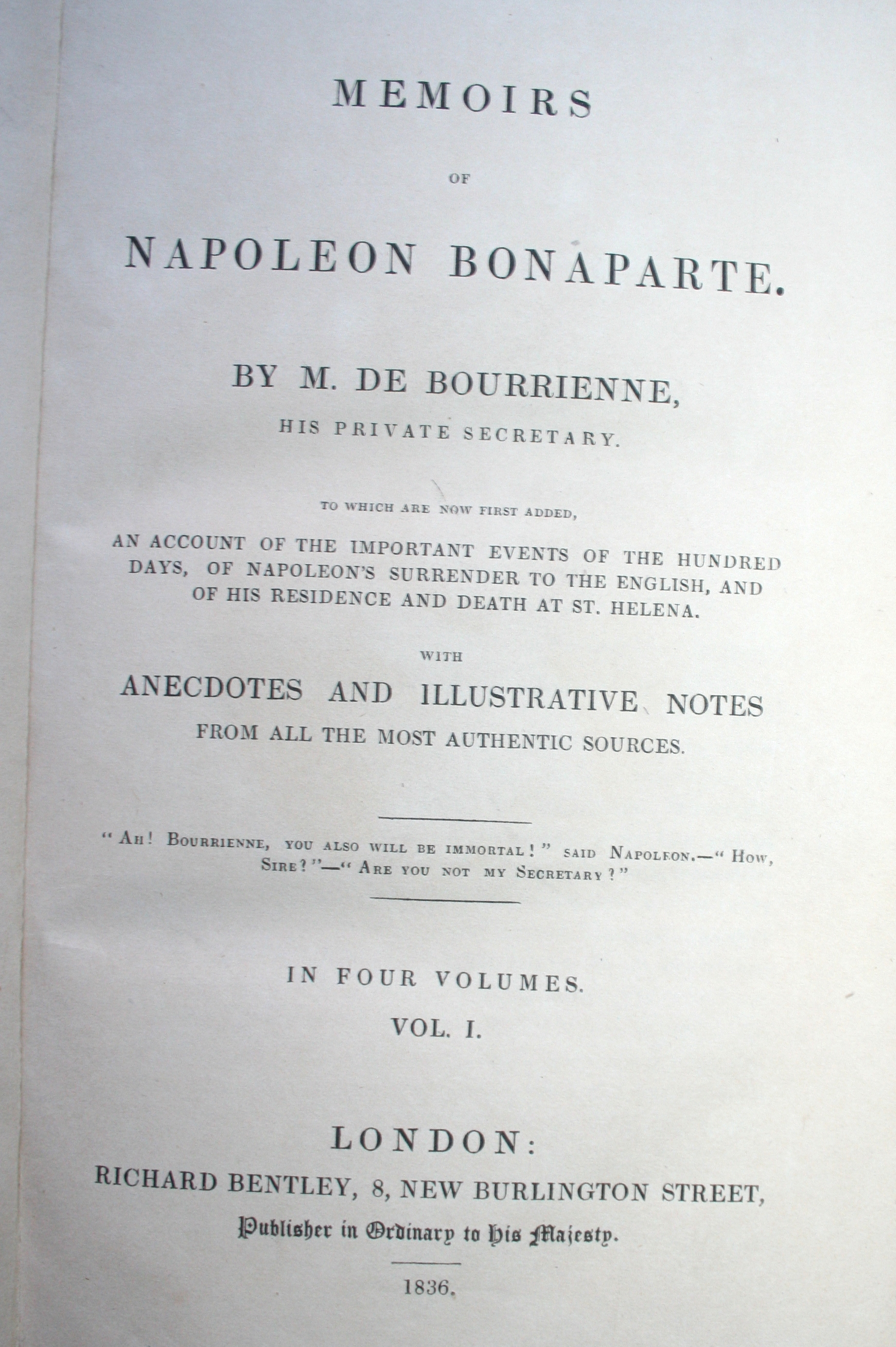 Memoirs of Napoleon Bonaparte  by Bourrienne & Napoleon by Ludwig