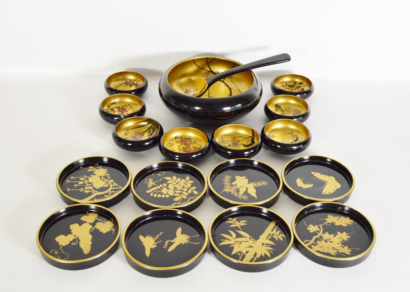 Japanese Lacquered Bowls and Coasters