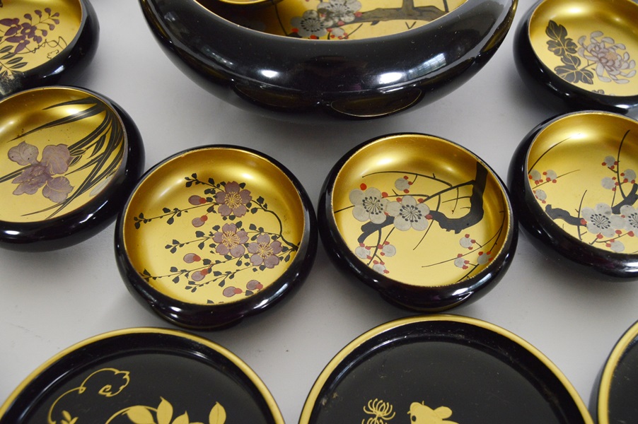 Japanese Lacquered Bowls and Coasters