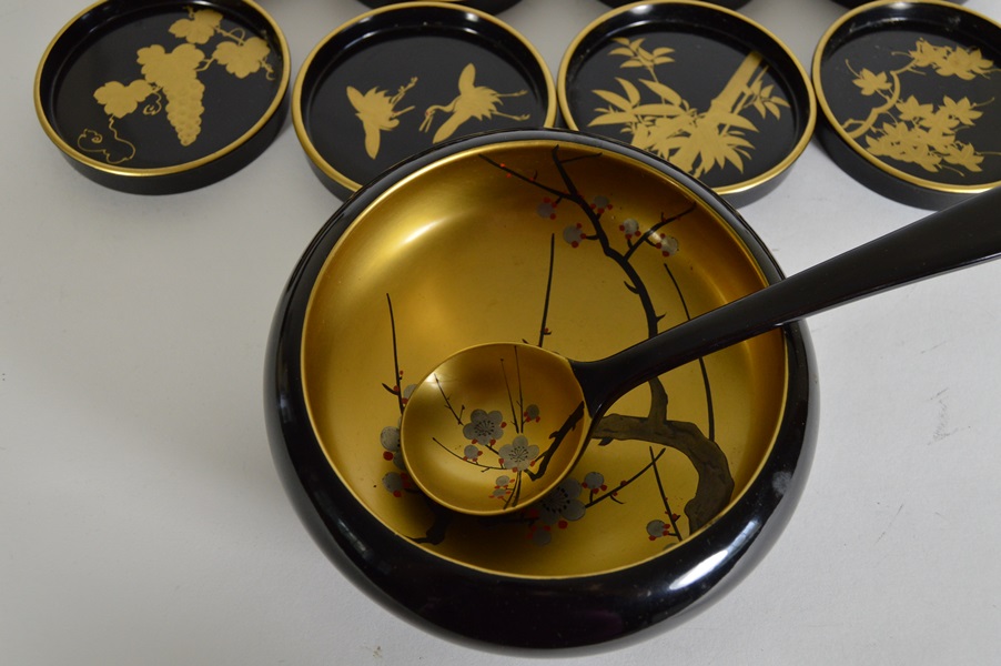 Japanese Lacquered Bowls and Coasters