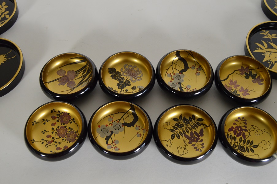 Japanese Lacquered Bowls and Coasters