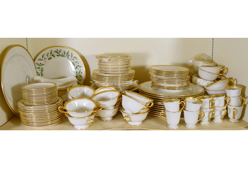 114-Piece Gold Rimmed Lenox China Set