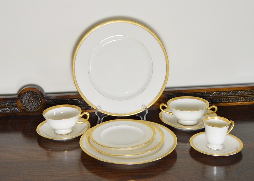 114-Piece Gold Rimmed Lenox China Set