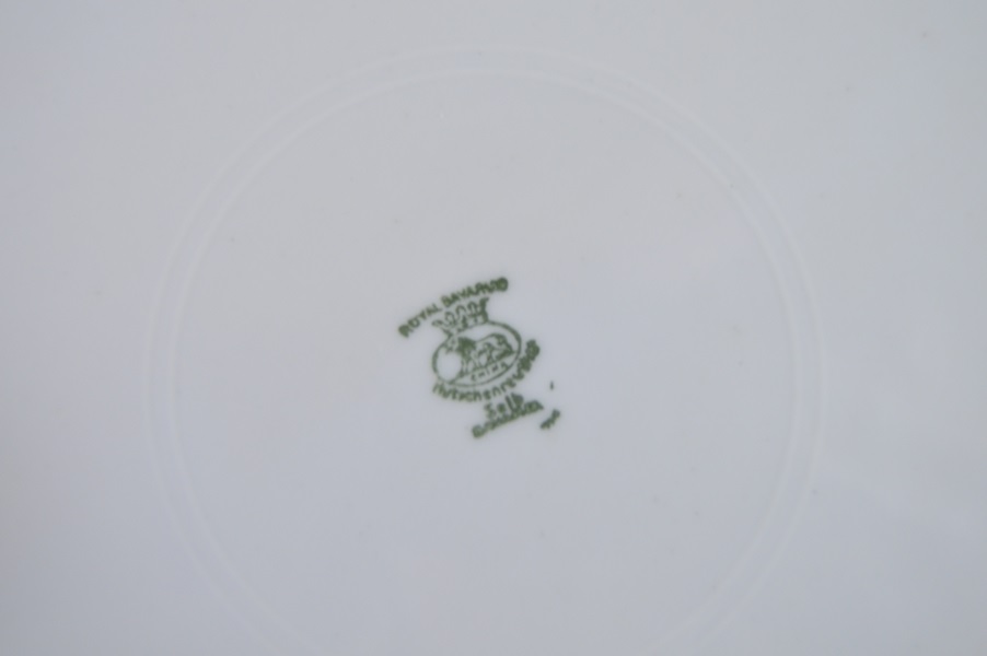 Assortment of Gold Tone China Serving Pieces