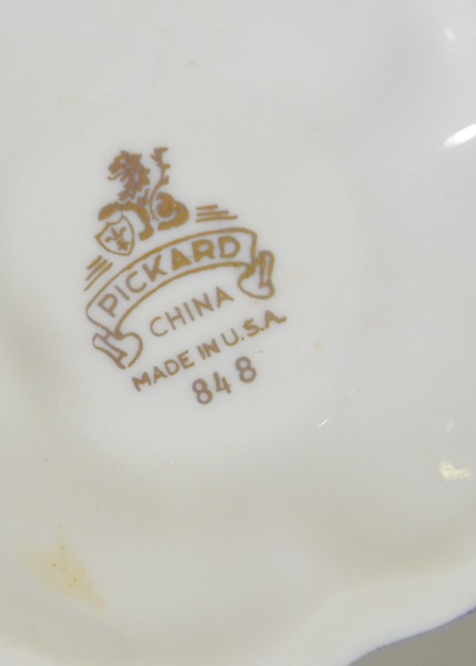 Assortment of Gold Tone China Serving Pieces