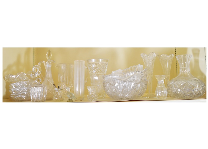 An Assortment of Cut Crystal and Glass Items