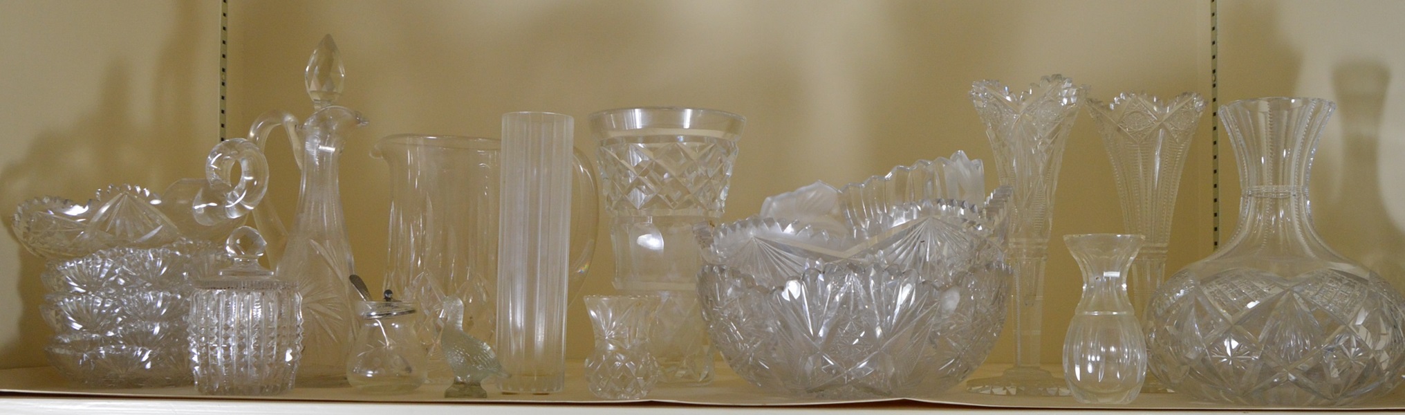 An Assortment of Cut Crystal and Glass Items