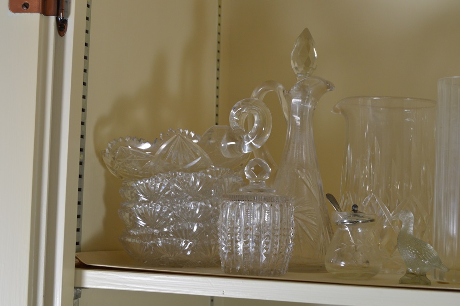 An Assortment of Cut Crystal and Glass Items