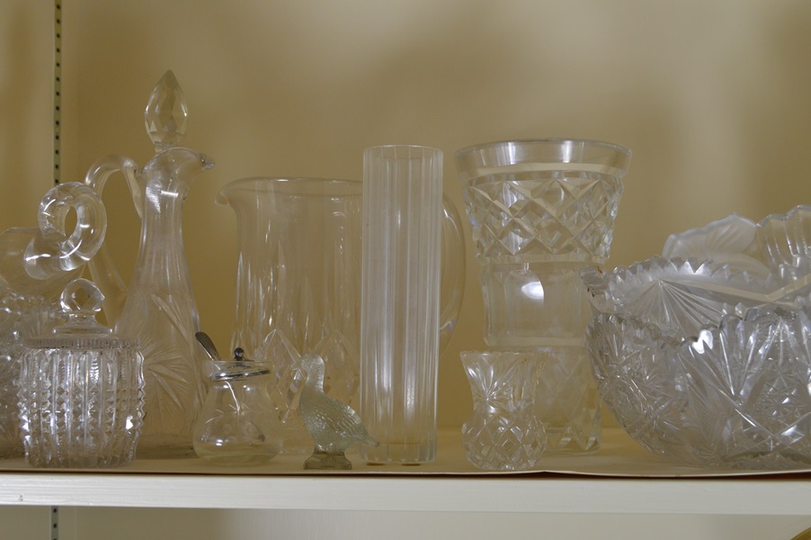 An Assortment of Cut Crystal and Glass Items