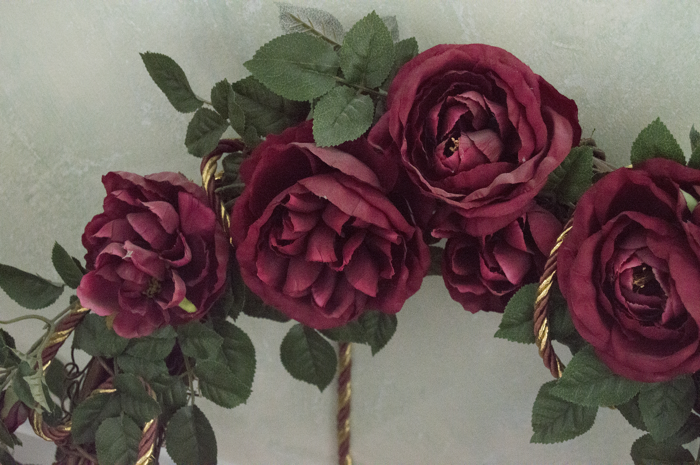 Red Artificial Hanging Floral Arrangement