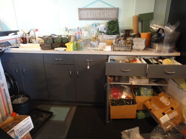 Custom Built Florist Cabinet With Sink