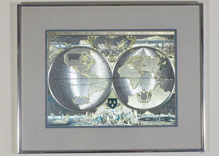 Silver Map of the Globe