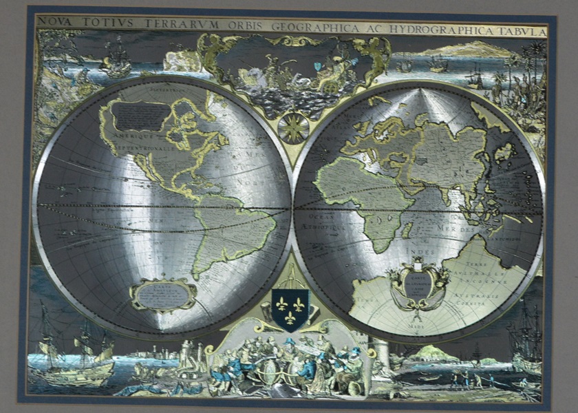 Silver Map of the Globe