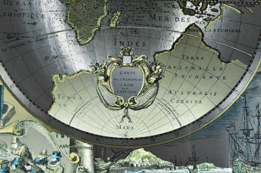 Silver Map of the Globe