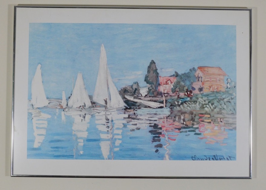 Claude Monet Lithograph Print-Boats at Argenteuil
