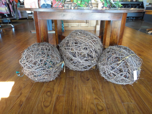 Three Twig Decorative Lighted Balls